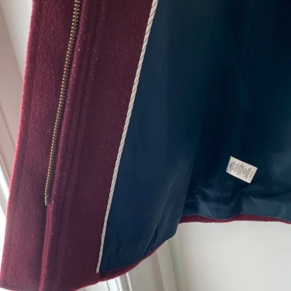 LOFT Rich Burgundy Pea Coat - XXSP - Picture 6 of 6